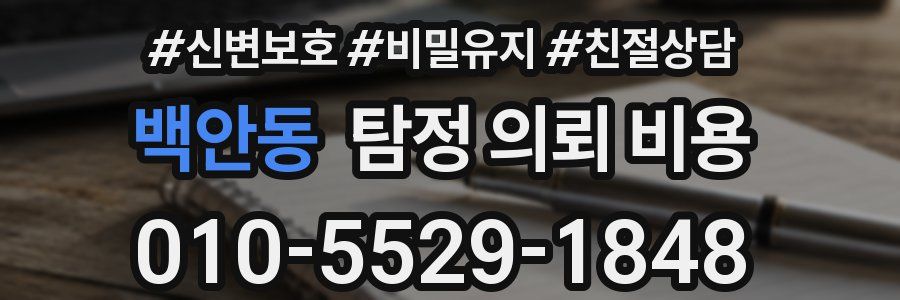 백안동 탐정 의뢰 비용