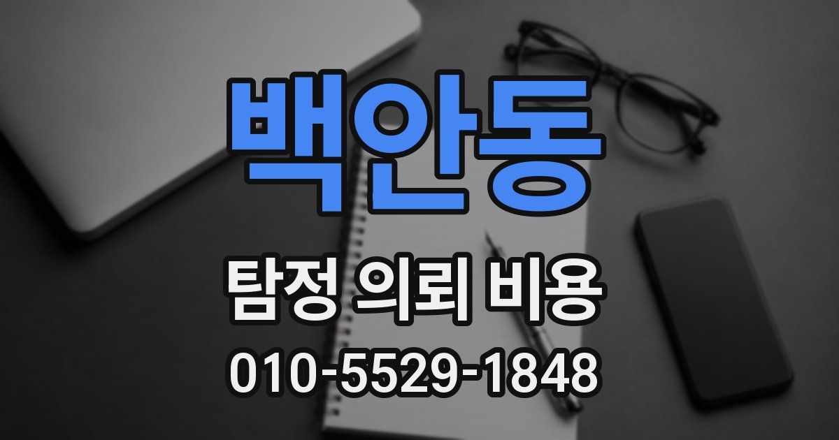 백안동 탐정 의뢰 비용