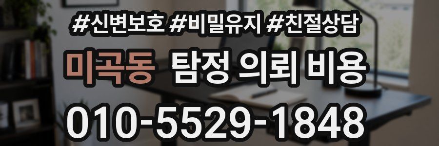 미곡동 탐정 의뢰 비용