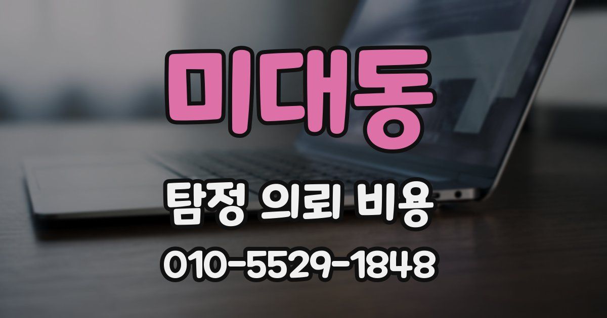 미대동 탐정 의뢰 비용
