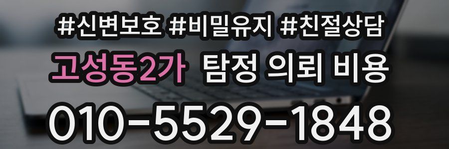 고성동2가 탐정 의뢰 비용