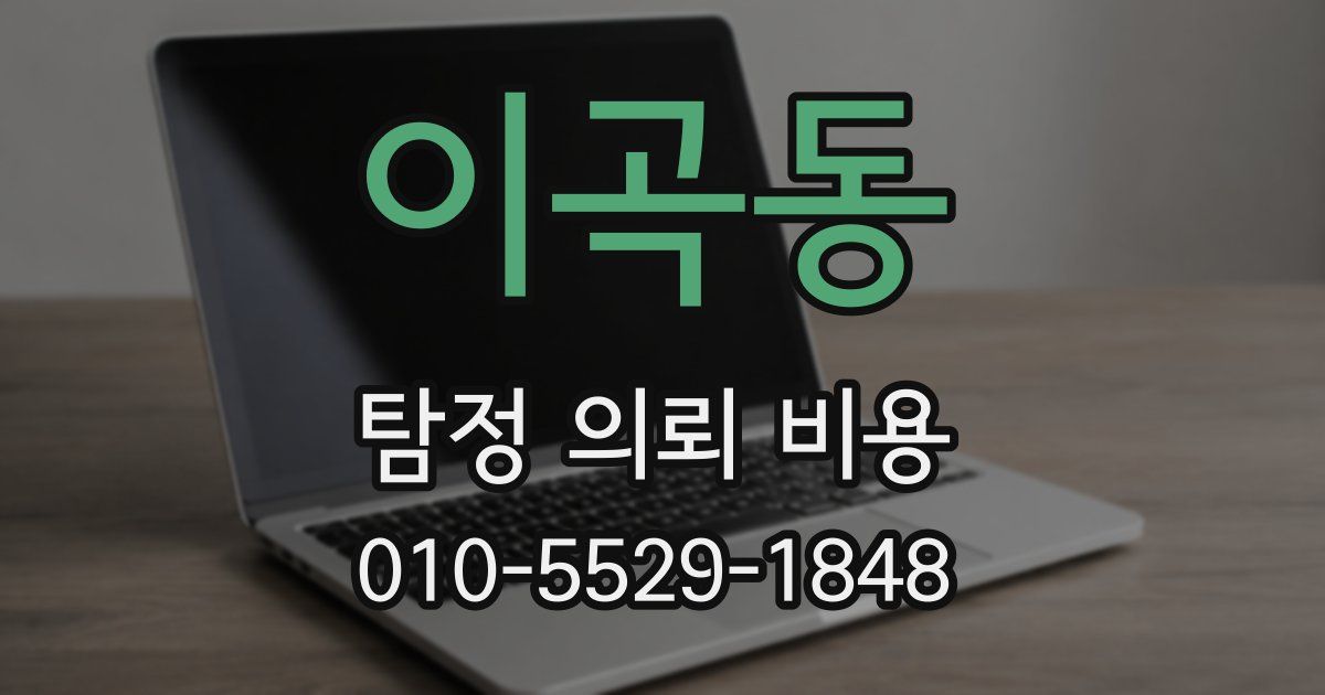 이곡동 탐정 의뢰 비용