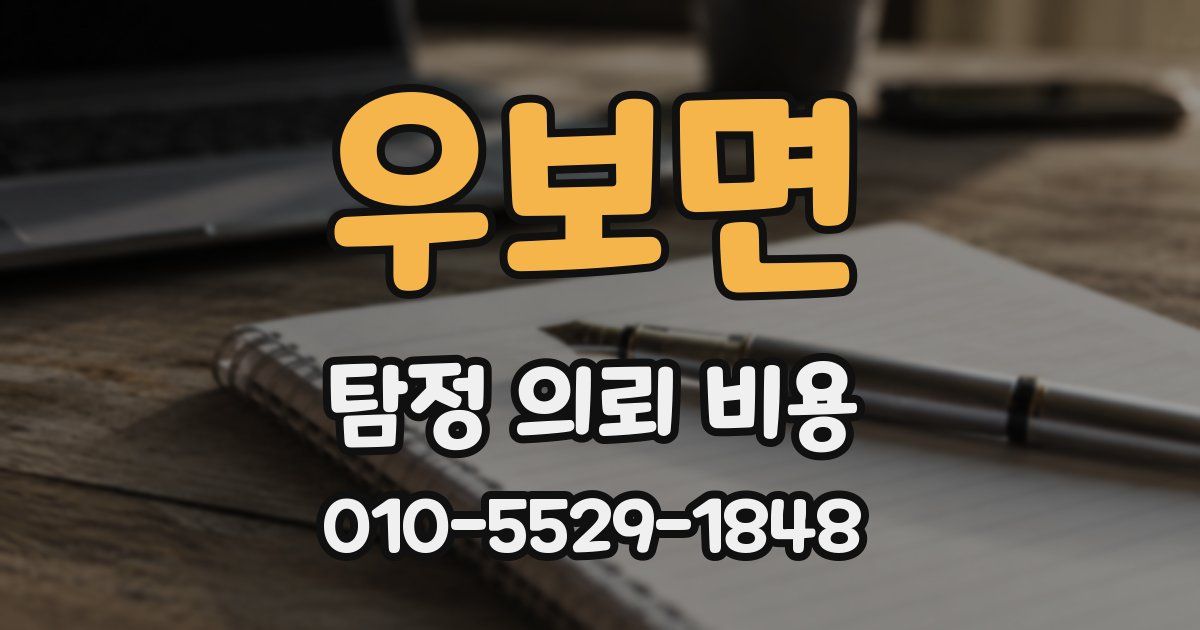 우보면 탐정 의뢰 비용