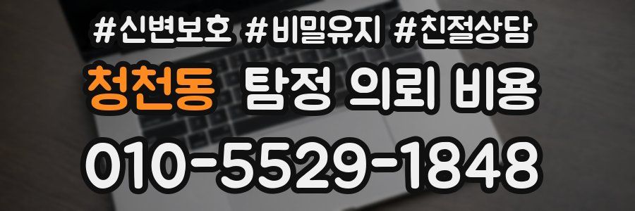 청천동 탐정 의뢰 비용