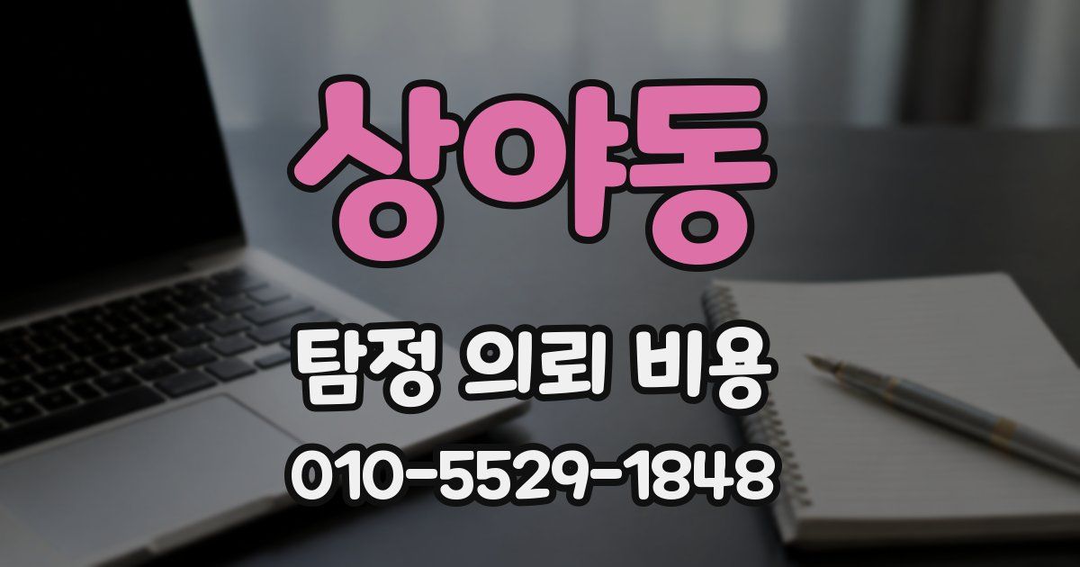 상야동 탐정 의뢰 비용