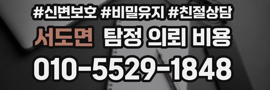 서도면 탐정 의뢰 비용