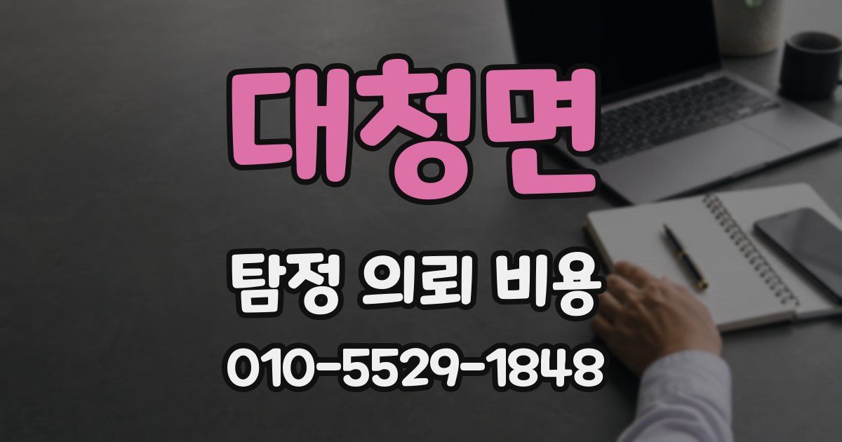 대청면 탐정 의뢰 비용