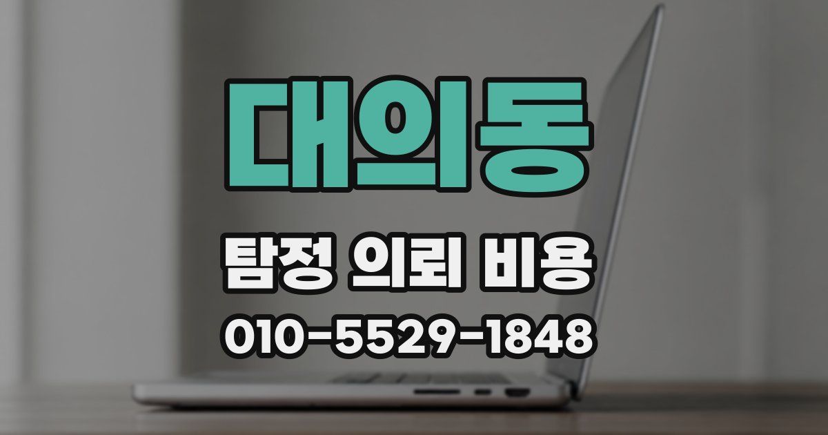 대의동 탐정 의뢰 비용