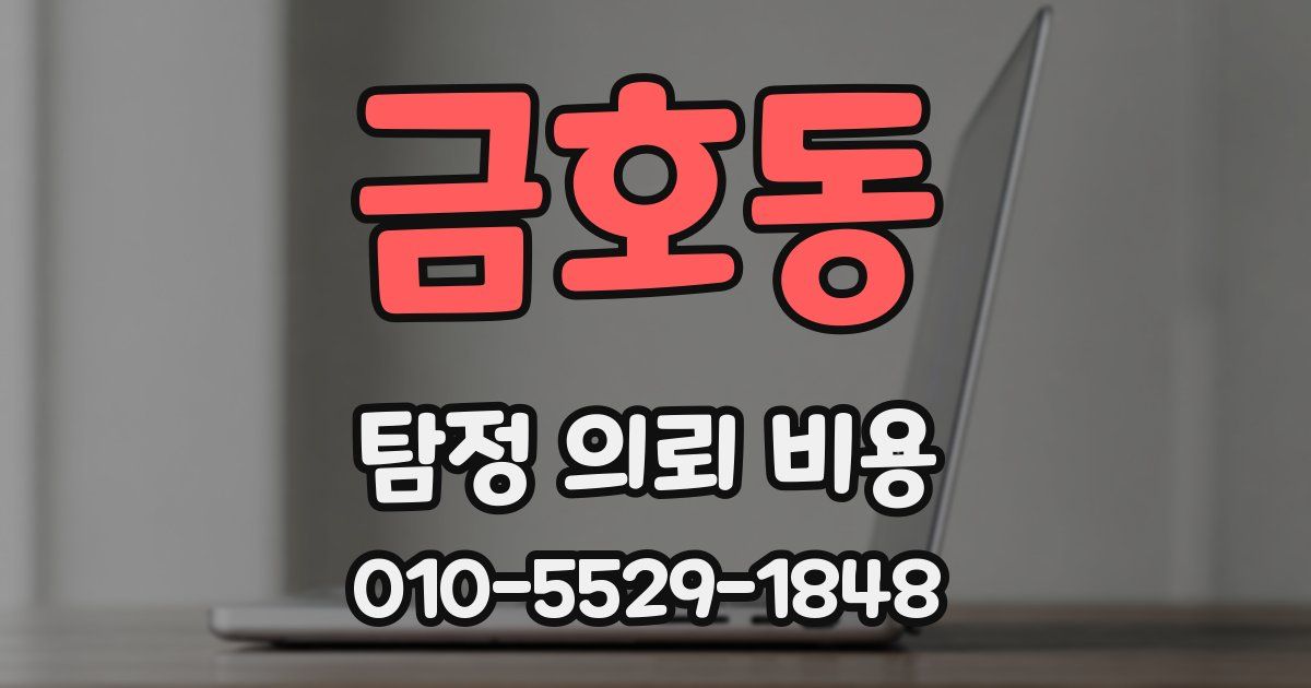 금호동 탐정 의뢰 비용