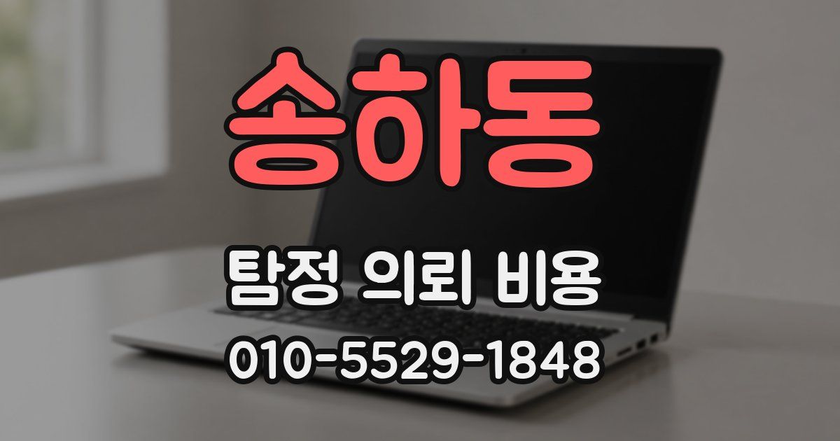 송하동 탐정 의뢰 비용