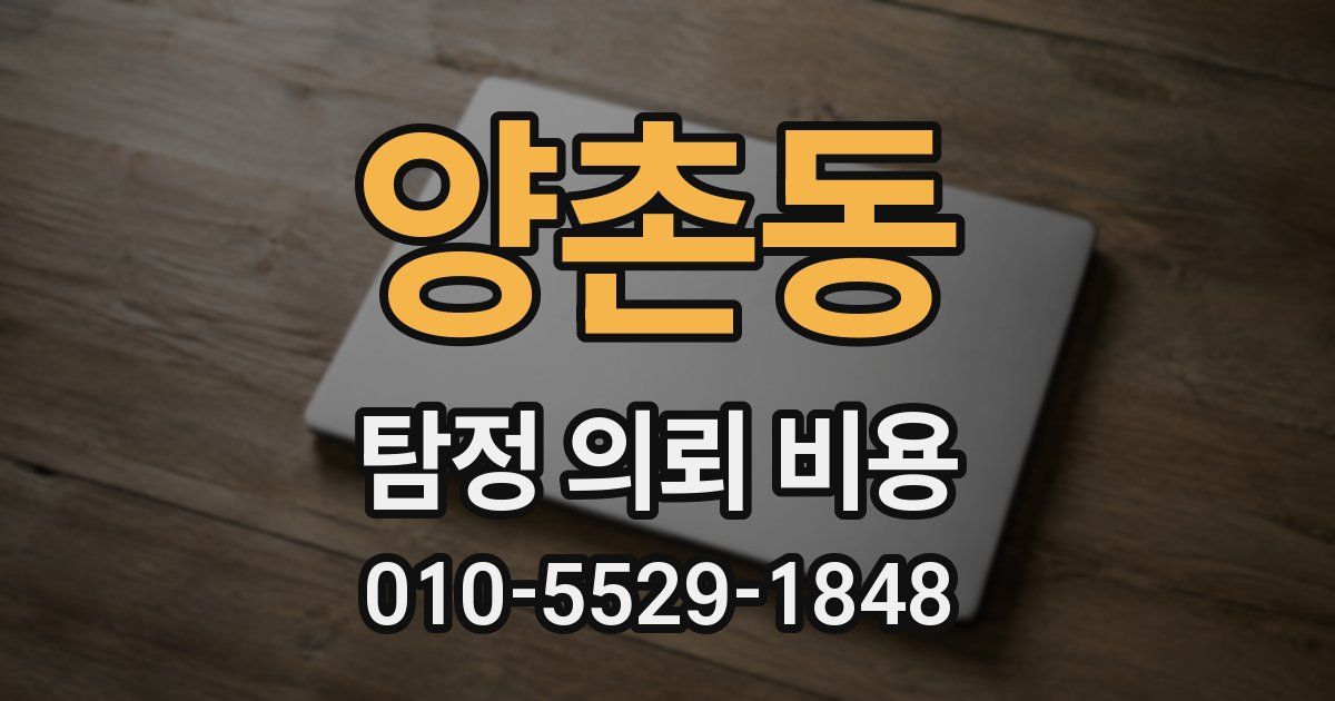 양촌동 탐정 의뢰 비용