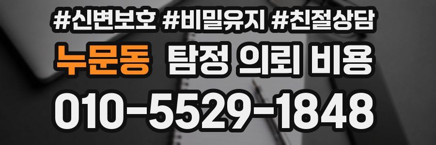 누문동 탐정 의뢰 비용