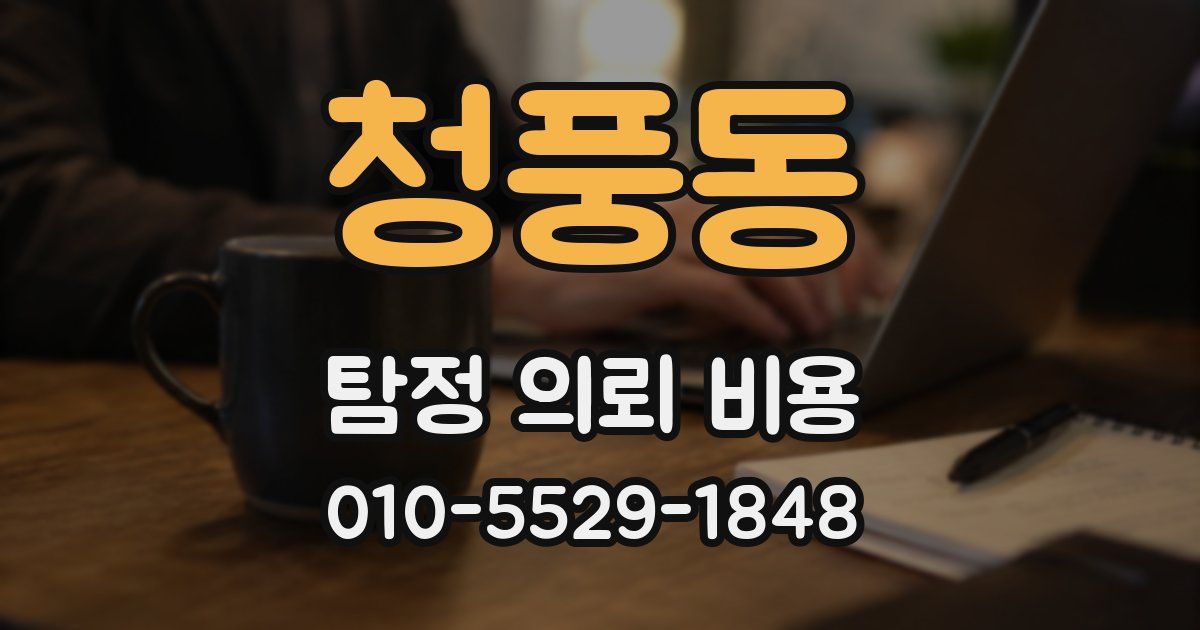 청풍동 탐정 의뢰 비용