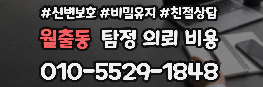 월출동 탐정 의뢰 비용