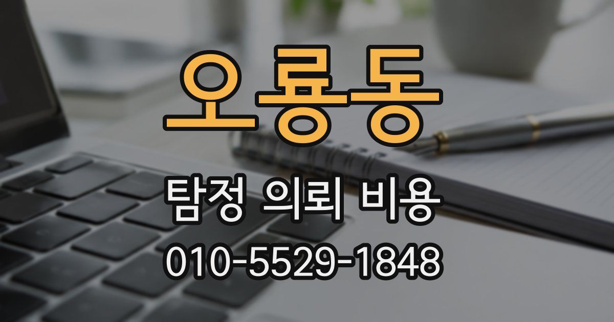 오룡동 탐정 의뢰 비용