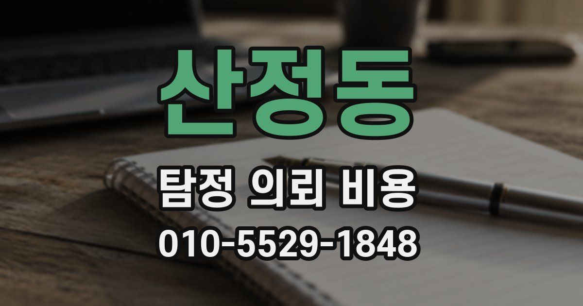 산정동 탐정 의뢰 비용