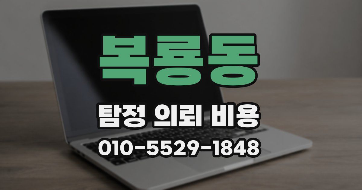 복룡동 탐정 의뢰 비용