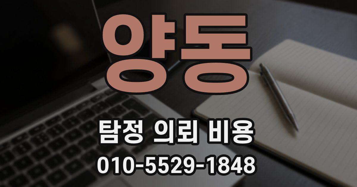 양동 탐정 의뢰 비용
