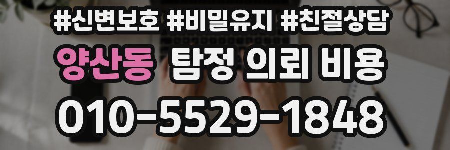 양산동 탐정 의뢰 비용