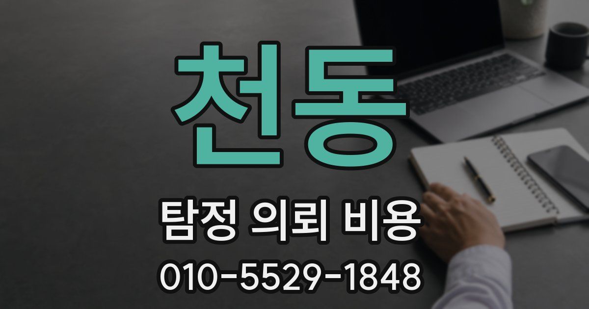 천동 탐정 의뢰 비용