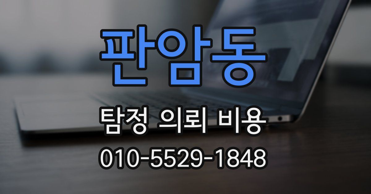 판암동 탐정 의뢰 비용