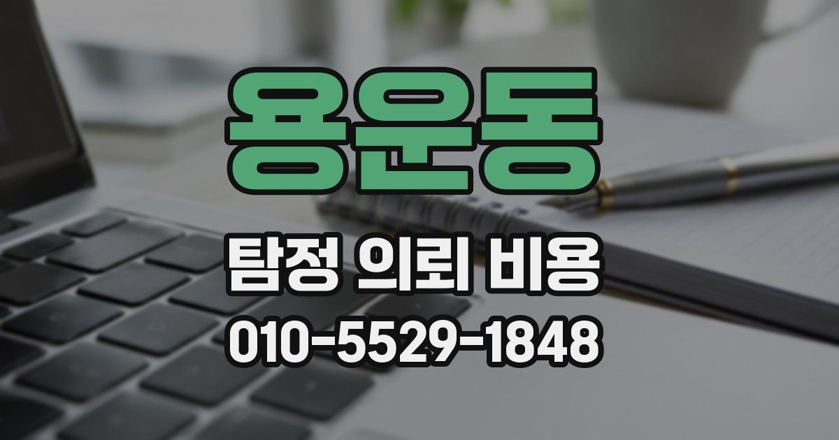 용운동 탐정 의뢰 비용