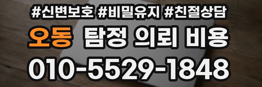 오동 탐정 의뢰 비용