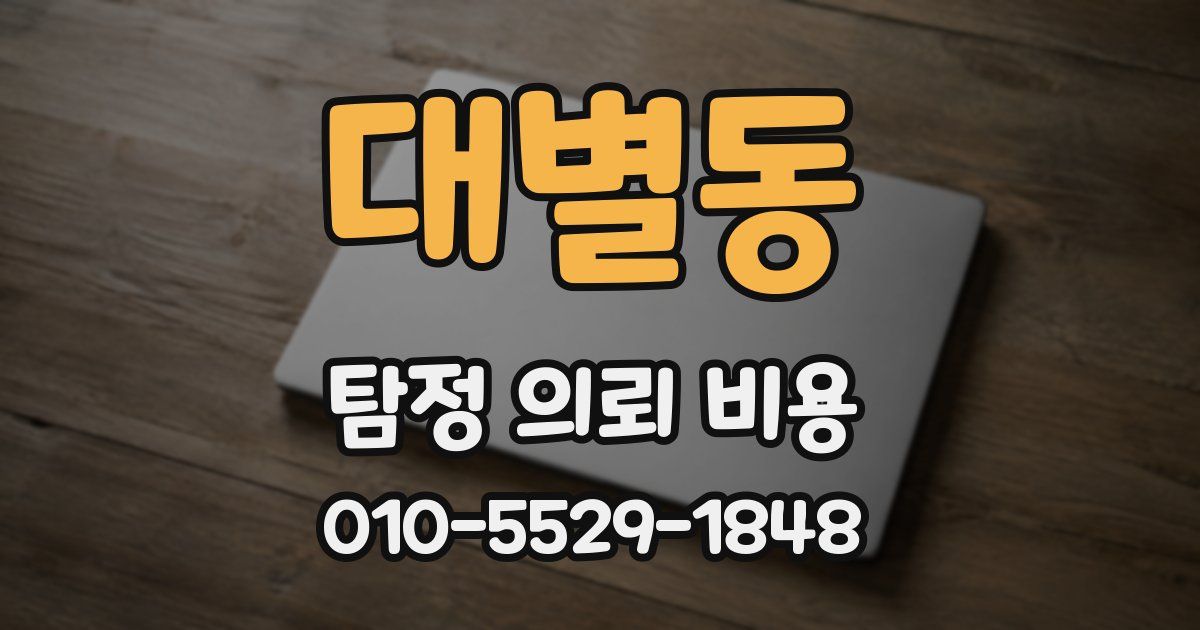 대별동 탐정 의뢰 비용