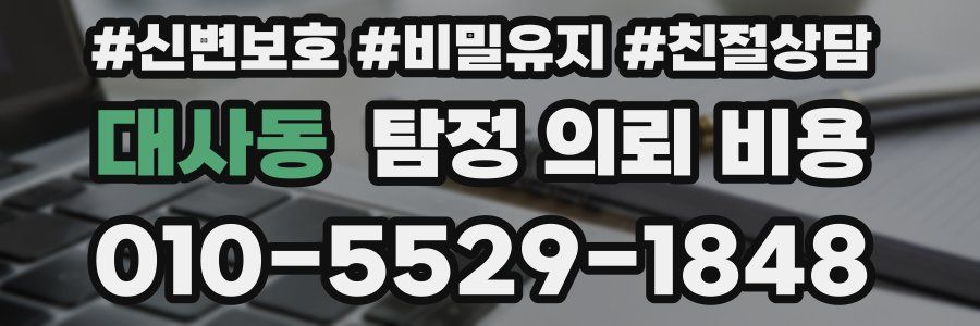 대사동 탐정 의뢰 비용