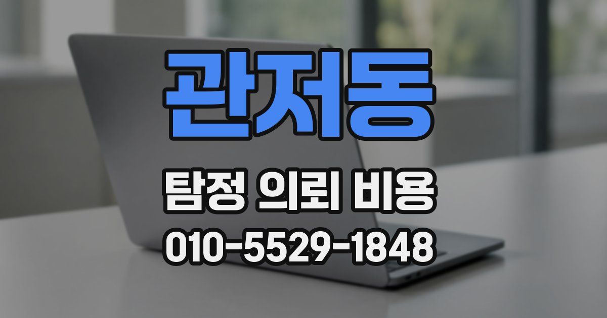 관저동 탐정 의뢰 비용