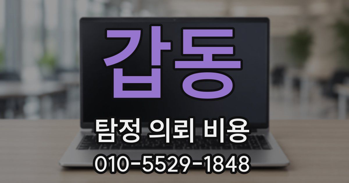 갑동 탐정 의뢰 비용