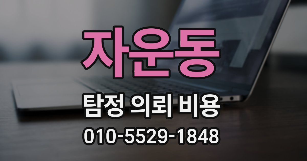 자운동 탐정 의뢰 비용
