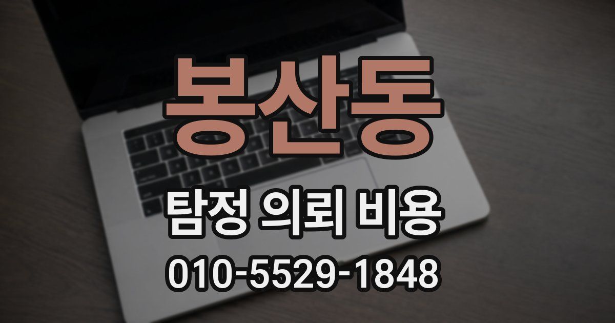 봉산동 탐정 의뢰 비용