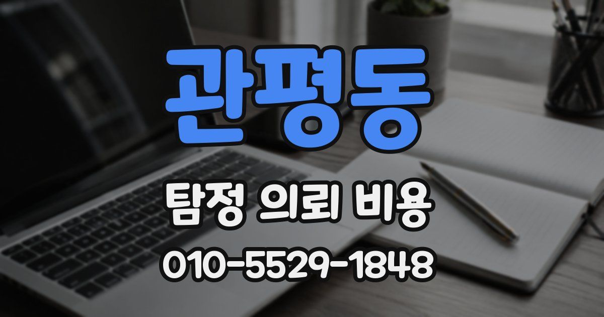 관평동 탐정 의뢰 비용