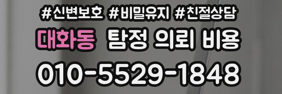대화동 탐정 의뢰 비용