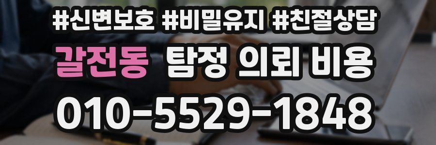 갈전동 탐정 의뢰 비용