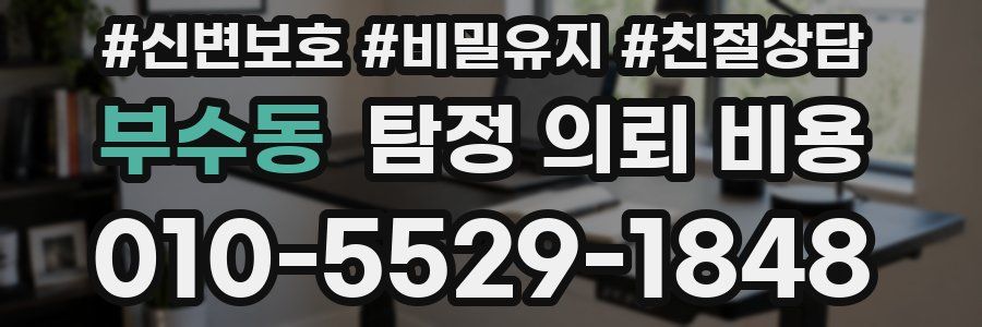 부수동 탐정 의뢰 비용