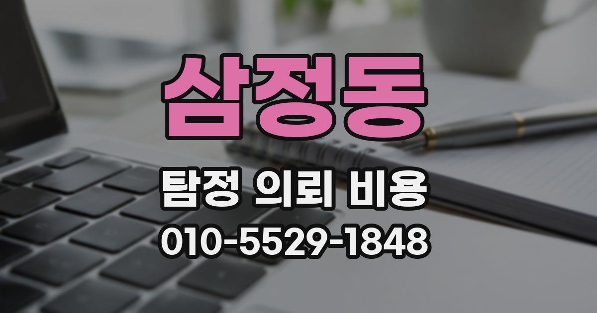 삼정동 탐정 의뢰 비용