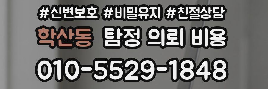 학산동 탐정 의뢰 비용