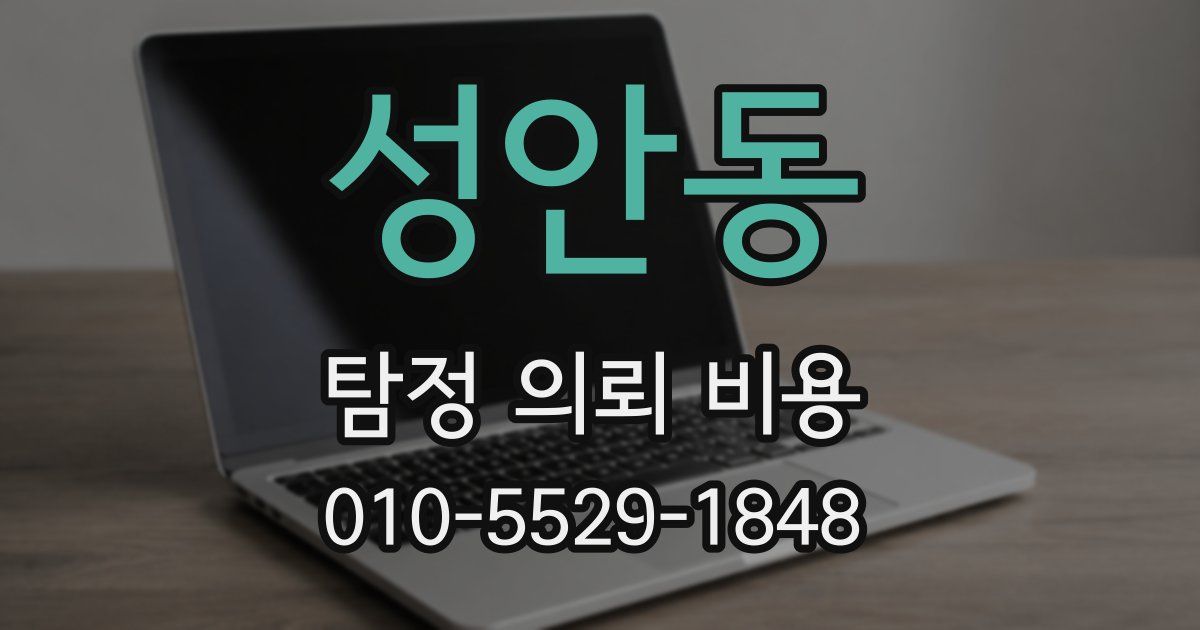 성안동 탐정 의뢰 비용