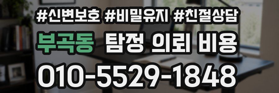 부곡동 탐정 의뢰 비용