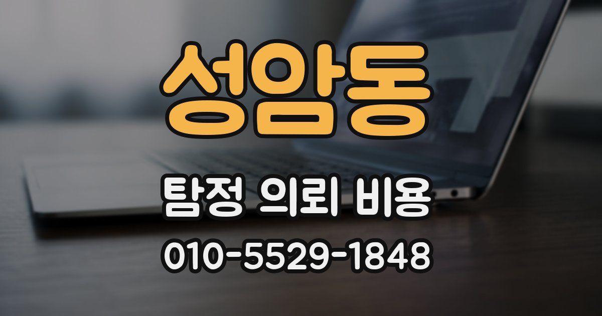 성암동 탐정 의뢰 비용