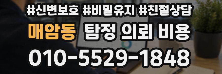 매암동 탐정 의뢰 비용