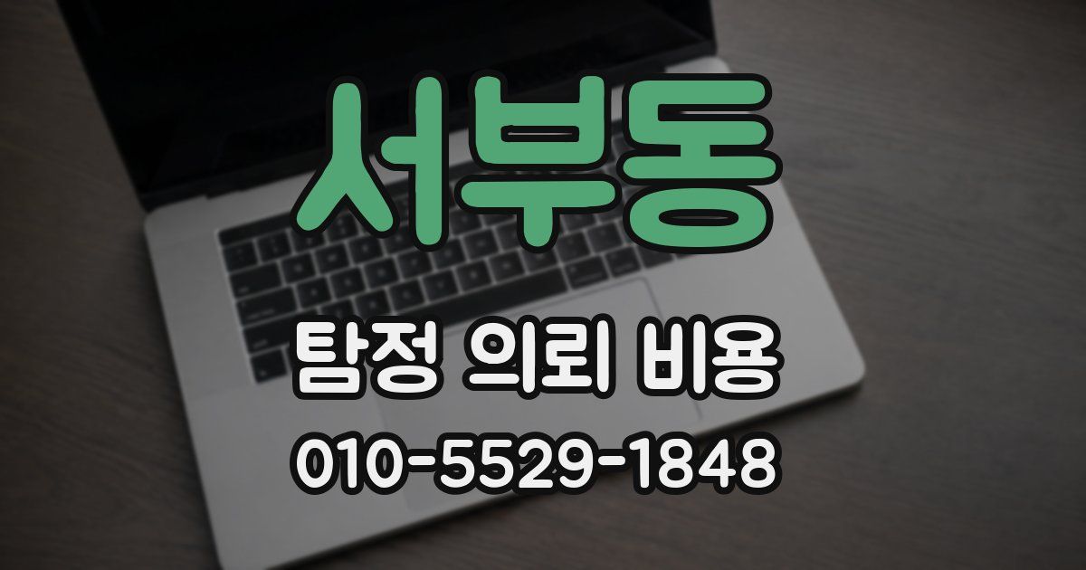 서부동 탐정 의뢰 비용