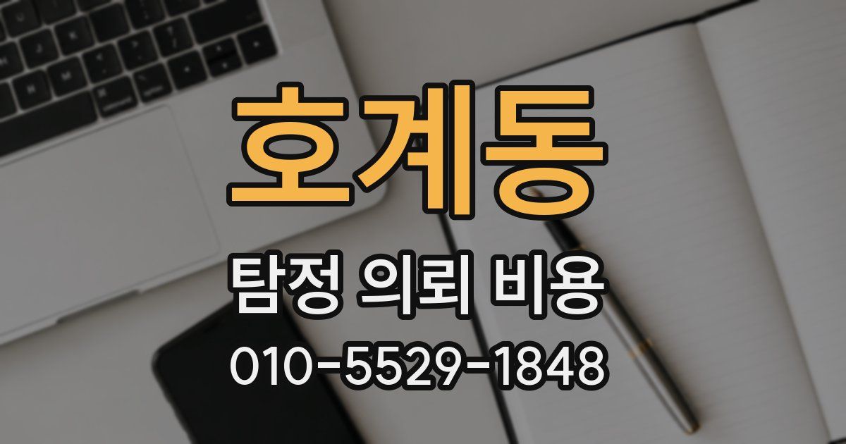 호계동 탐정 의뢰 비용