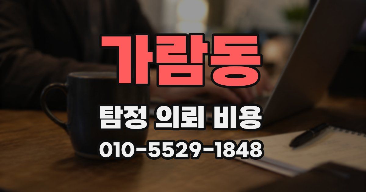 가람동 탐정 의뢰 비용