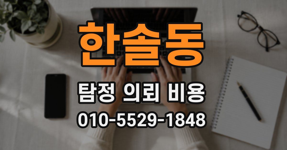 한솔동 탐정 의뢰 비용