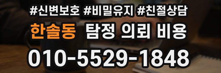 한솔동 탐정 의뢰 비용