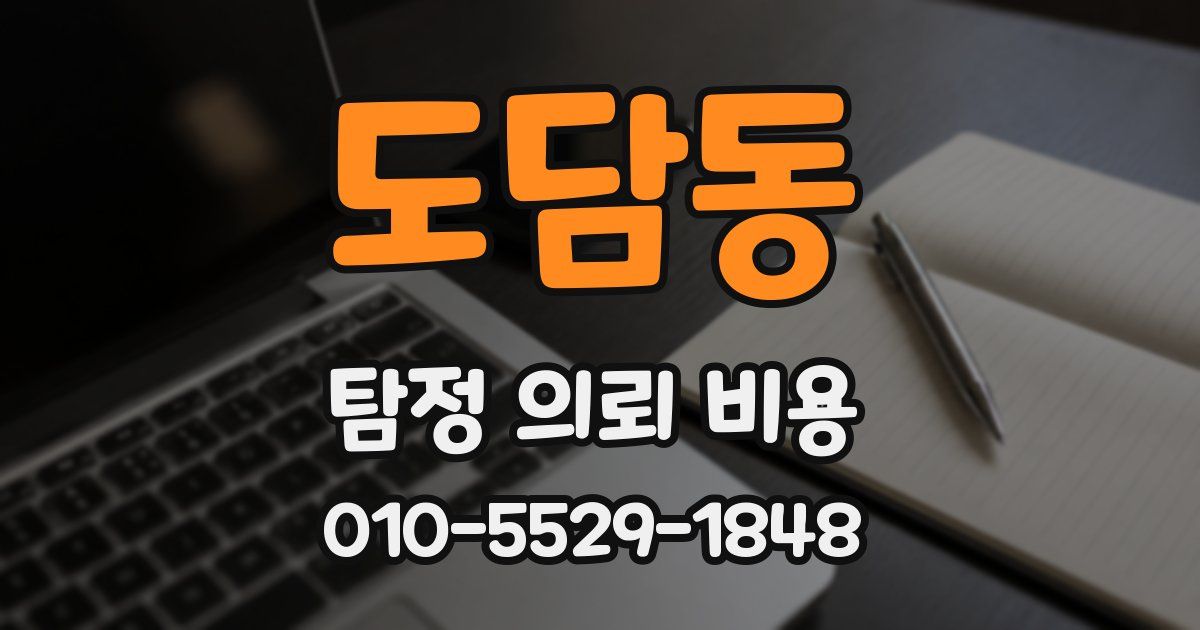도담동 탐정 의뢰 비용