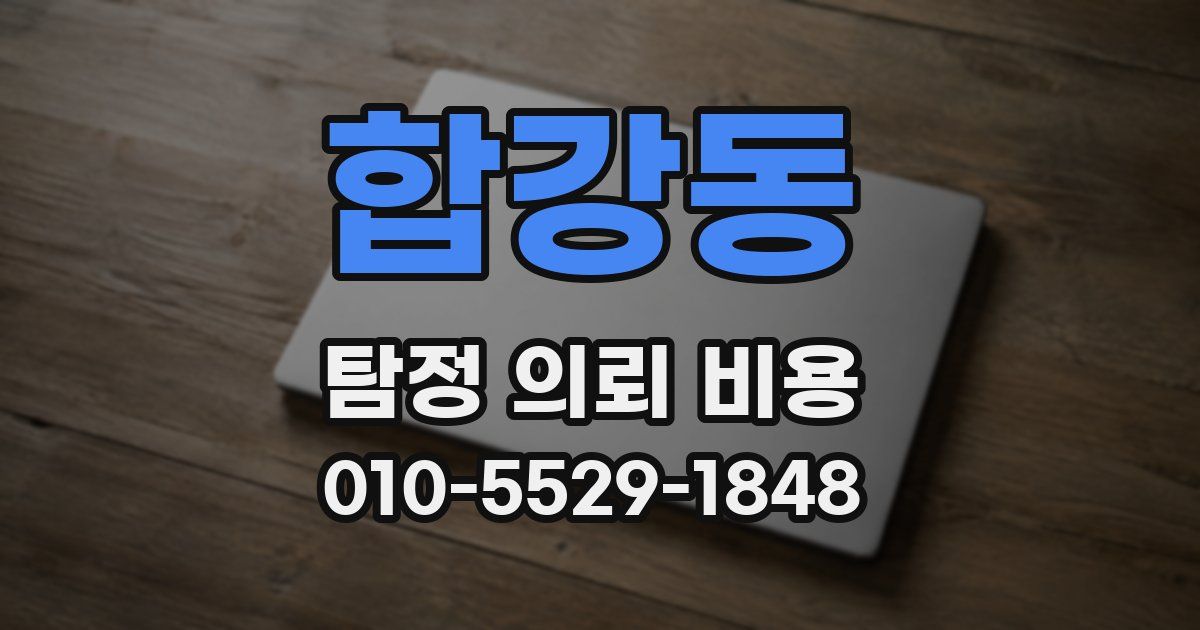 합강동 탐정 의뢰 비용